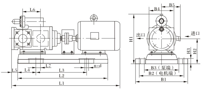 3G42×4三螺桿泵外形及安裝尺寸 